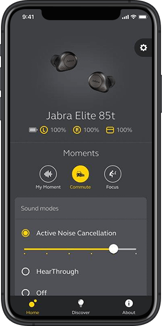 自由に調整可能な ANC を搭載した完全ワイヤレスイヤホン | Jabra Elite 85t